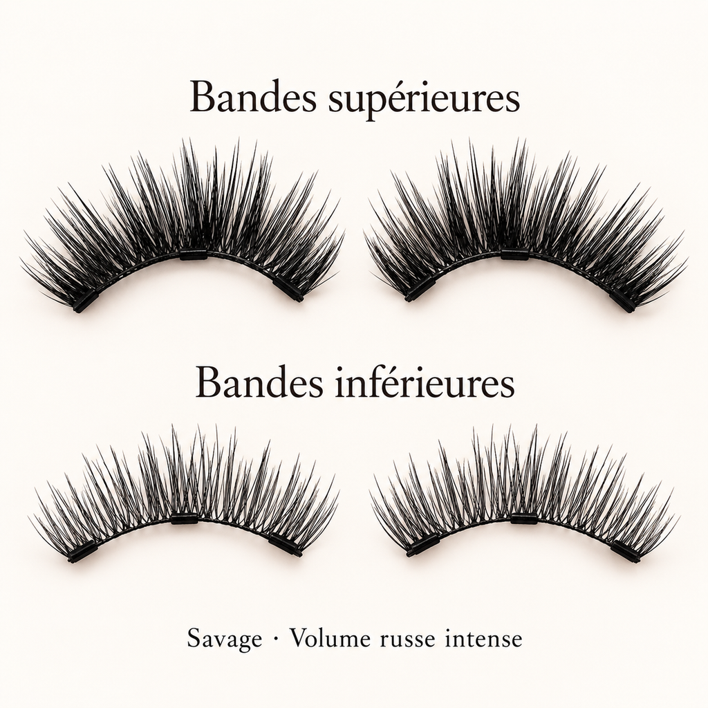 Savage — Volume russe intense : bandes supérieures et inférieures pour les deux yeux