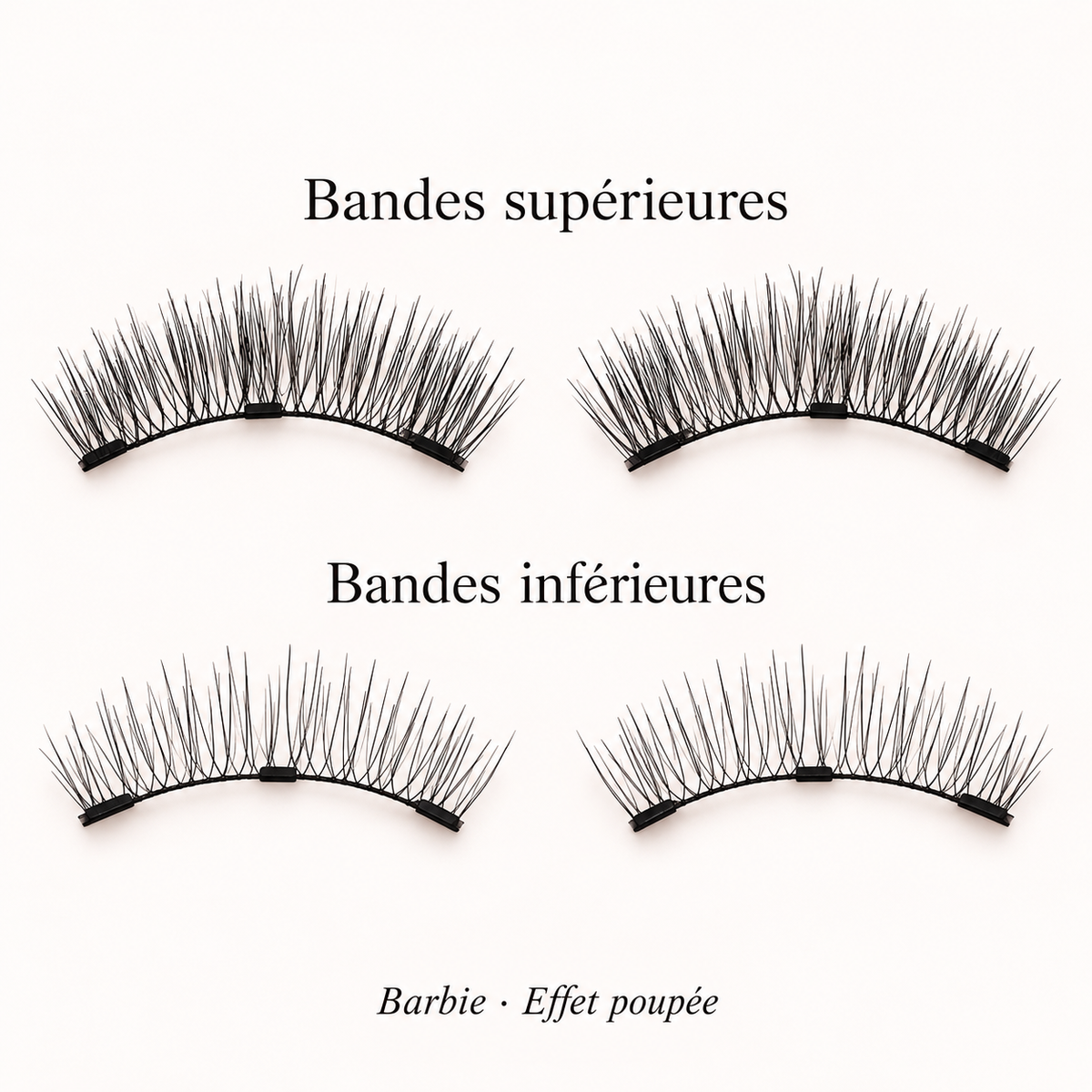 Barbie — Effet poupée : bandes supérieures et inférieures pour les deux yeux