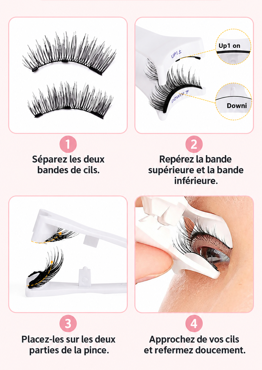 Guide de pose avec la pince : les aimants face à face
